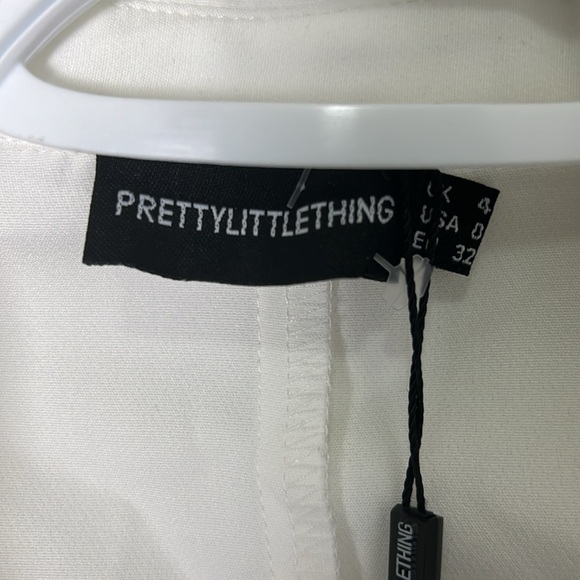 PrettyLittle Thing White Corset Split Sleeve Mini Dress Size 4 - Picture 4 of 6